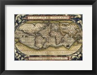 Cosmos-Ortelius World Map 1570 Framed Print