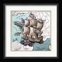 Map Of France As A Ship-1796 Framed Print