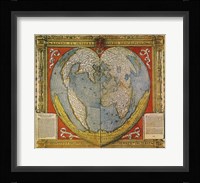 Heart Shaped World Map Stabius-Werner Projection 15 Fine Art Print