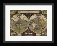 Hondius map of the World 1595 Fine Art Print