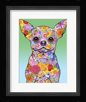 Flowers Chihuahua Framed Print