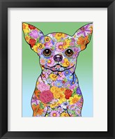 Flowers Chihuahua Framed Print