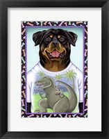 Rottweiler Dinosaur Framed Print