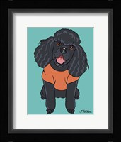 Poodle Black Framed Print