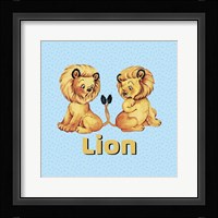 Cute Baby Lions Framed Print