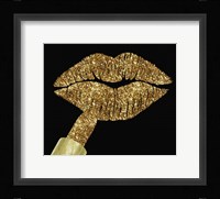 Gold Glitter Lipstick Fine Art Print