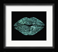 Teal Glitter Kiss Fine Art Print