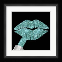 Aqua Glitter Lipstick Fine Art Print
