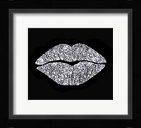 Silver Glitter Kiss Fine Art Print