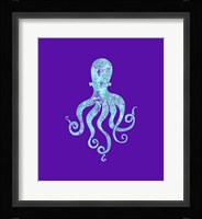 Sponge Octopus Aqua Framed Print