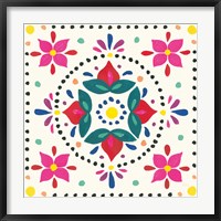 Floral Fiesta White Tile VIII Fine Art Print