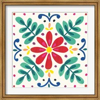 Floral Fiesta White Tile VI Fine Art Print