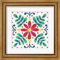 Floral Fiesta White Tile VI Fine Art Print