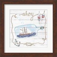 Ship in a Bottle Ahoy Shiplap Fine Art Print