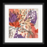 Bright Life I Red Yellow Line Crop Framed Print