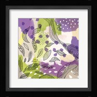 Bright Life III Purple Yellow Line Crop Framed Print