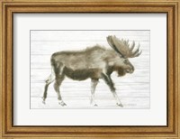 Dark Moose on Wood Crop Fine Art Print