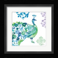 Jewel Peacocks II Framed Print