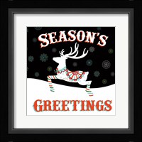 Mod Holiday on Black IV Framed Print