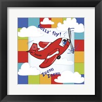 Gotta' Fly Happy Plane Block Framed Print