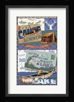 Canoe Lodge Throw Green 2 Fine Art Print