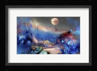 Alien World Orange Moon Framed Print