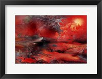 Volcano Planet Red Framed Print