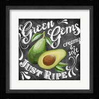 Chalkboard Avocado Framed Print