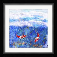 Red Twin Fish Framed Print
