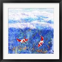 Red Twin Fish Framed Print