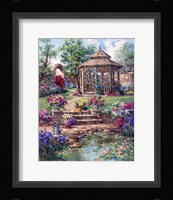 Red Garden Gate Framed Print
