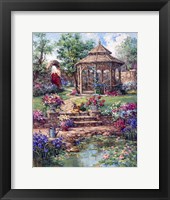 Red Garden Gate Framed Print