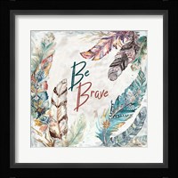 Tribal Feathers Square I Framed Print