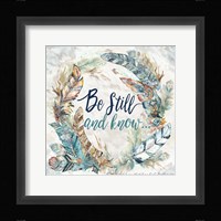 Tribal Feathers Wreath I Framed Print