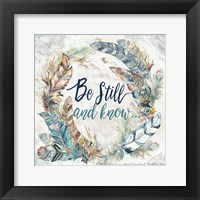 Tribal Feathers Wreath I Fine Art Print