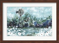 Windmill and Daisies Landscape Fine Art Print