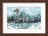 Windmill and Daisies Landscape Fine Art Print