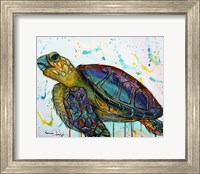 Sea Turtle w/paint splotches Fine Art Print