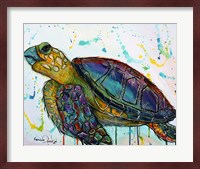 Sea Turtle w/paint splotches Fine Art Print