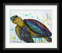Sea Turtle w/paint splotches Fine Art Print