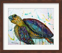 Sea Turtle w/paint splotches Fine Art Print