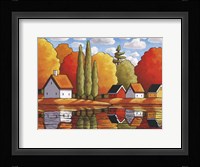 Fall Water Cabin Reflections Fine Art Print