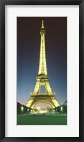 Eiffel Tower illuminated at Night, Paris Fine Art Print