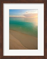 Elevated View of Beach at Sunset, Great Exuma Island, Bahamas Fine Art Print