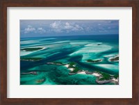 Aerial View of Island in Caribbean Sea, Great Exuma Island, Bahamas Fine Art Print