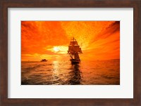 Sailboat and Tall Ship the Pacific Ocean, Dana Point Harbor, California Fine Art Print