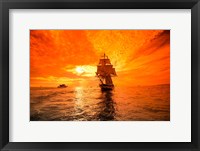 Sailboat and Tall Ship the Pacific Ocean, Dana Point Harbor, California Fine Art Print