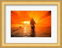Sailboat and Tall Ship the Pacific Ocean, Dana Point Harbor, California Fine Art Print