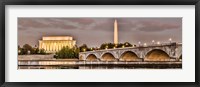 Arlington Memorial Bridge with Lincoln Memorial and Washington Monument, Washington DC Fine Art Print