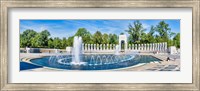 View of Fountain at National World War II Memorial, Washington DC Fine Art Print